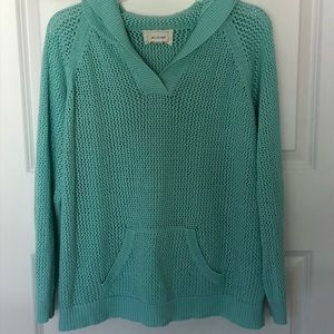 Mint Open Knit Sweater Hoodie Large
